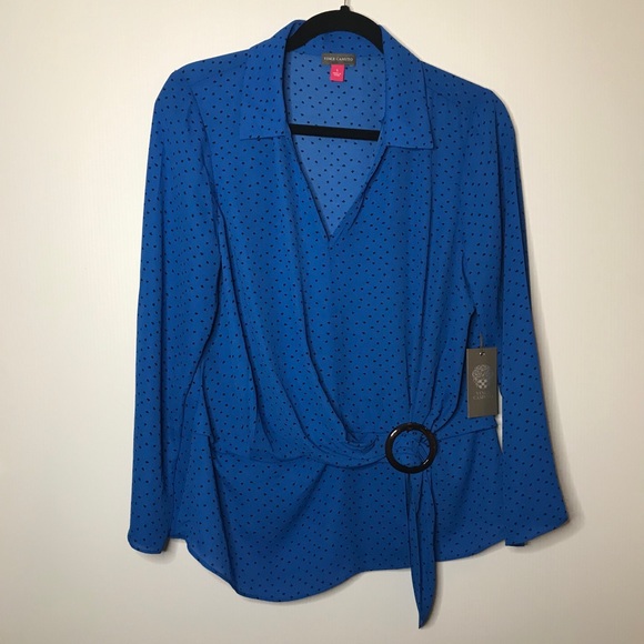 Vince Camuto Long Sleeve Belted Top - Size: S - Picture 6 of 16